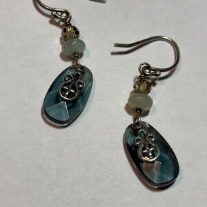 Silpada Sterling evening tide w2435-blue dangle crystal
